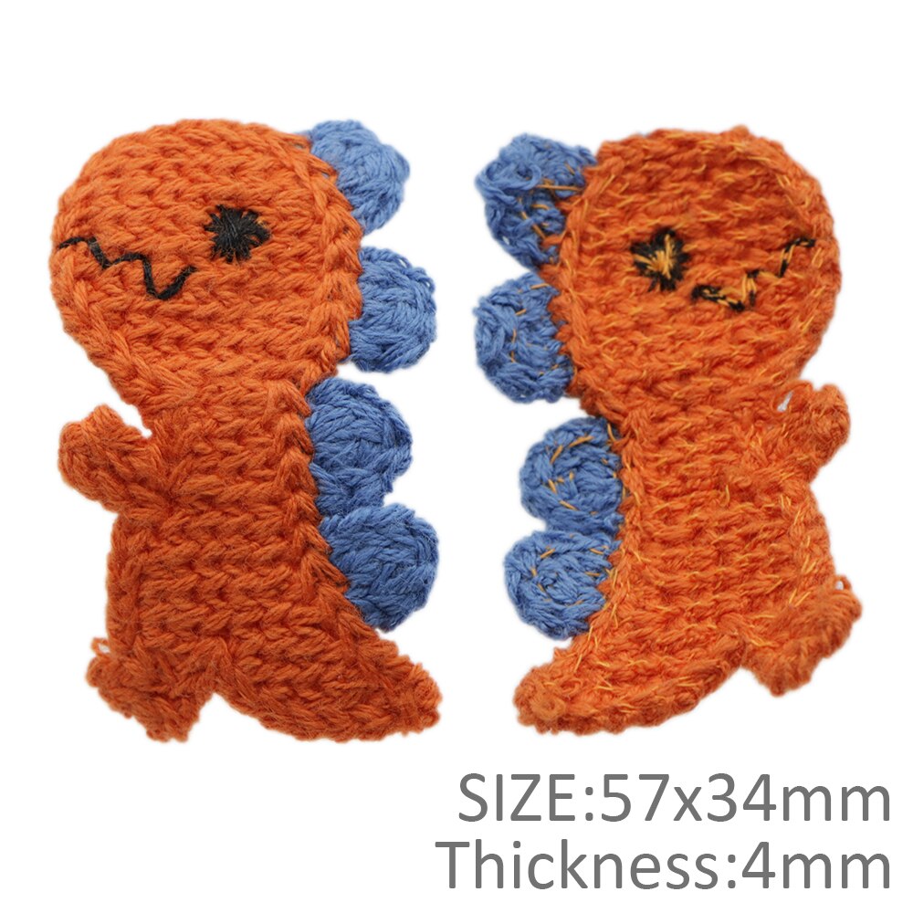 10pcs Handmade Woolen Yarn Crochet Knitted Carrot applique Patchwork DIY needlework sewing accessories Cloth patch,10Yc12529: 1107844001