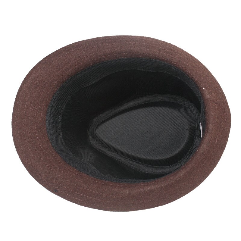 QBHAT-Sombrero de ala corta con remaches para hombre, sombrero de lana con banda de remache, fieltro, Jazz, Trilby, protección solar, para exteriores