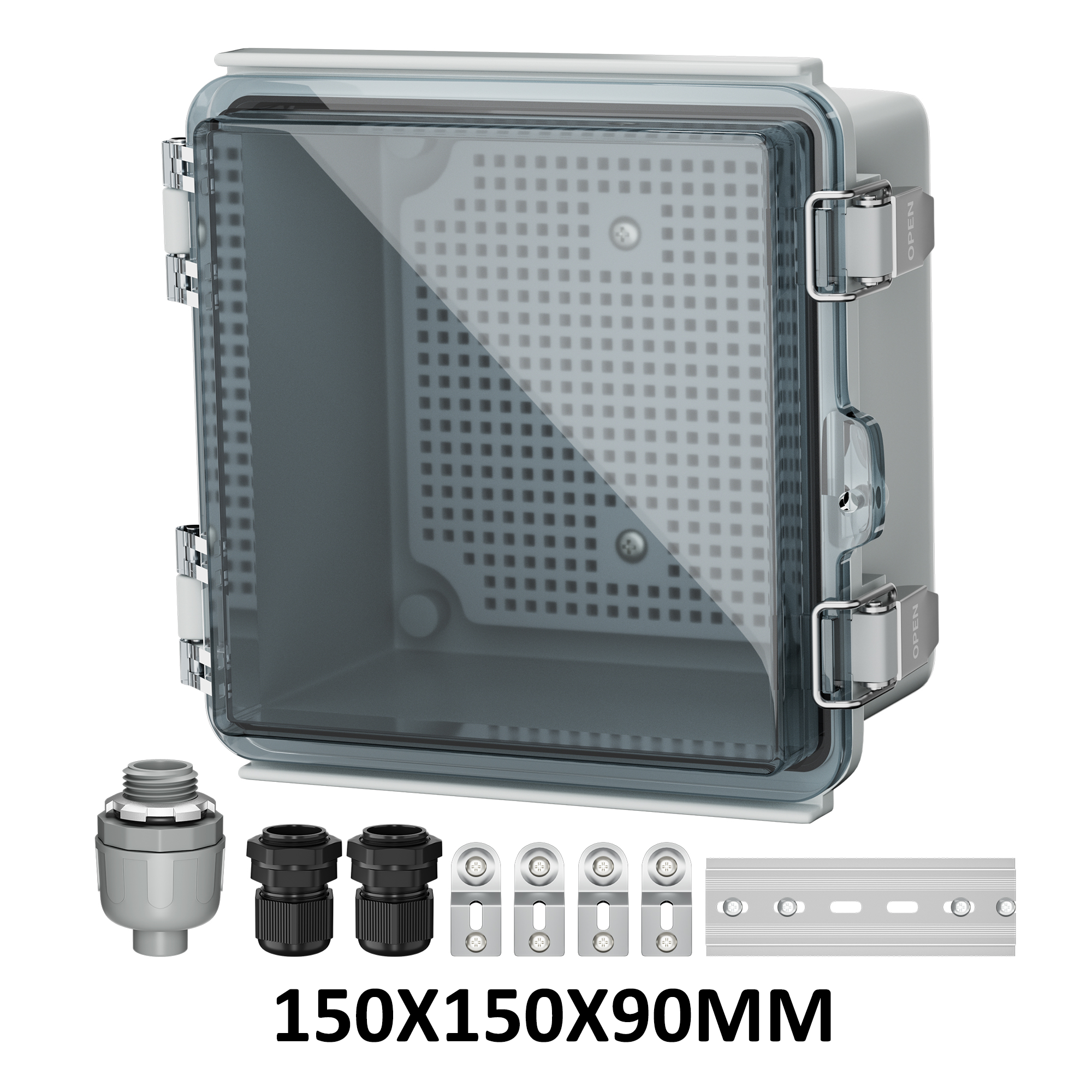 Clear Electrical Enclosure Box Outdoor Plastic Junction Box Waterproof Outside Nema 4 Electrical Box Weatherproof for Pump Wifi: Dark Grey