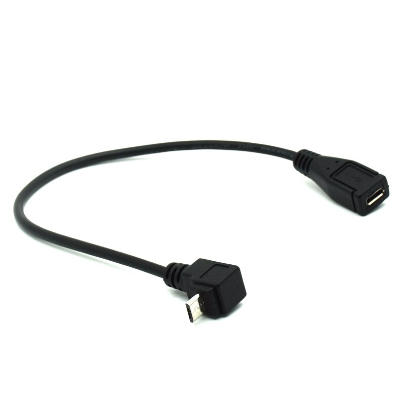 Micro Usb 2.0 5Pin Man-vrouw Uitbreiding Connector Adapter Plug Connector 90 Graden Rechts &amp; Links &amp; Up &amp; Down Schuine 25Cm