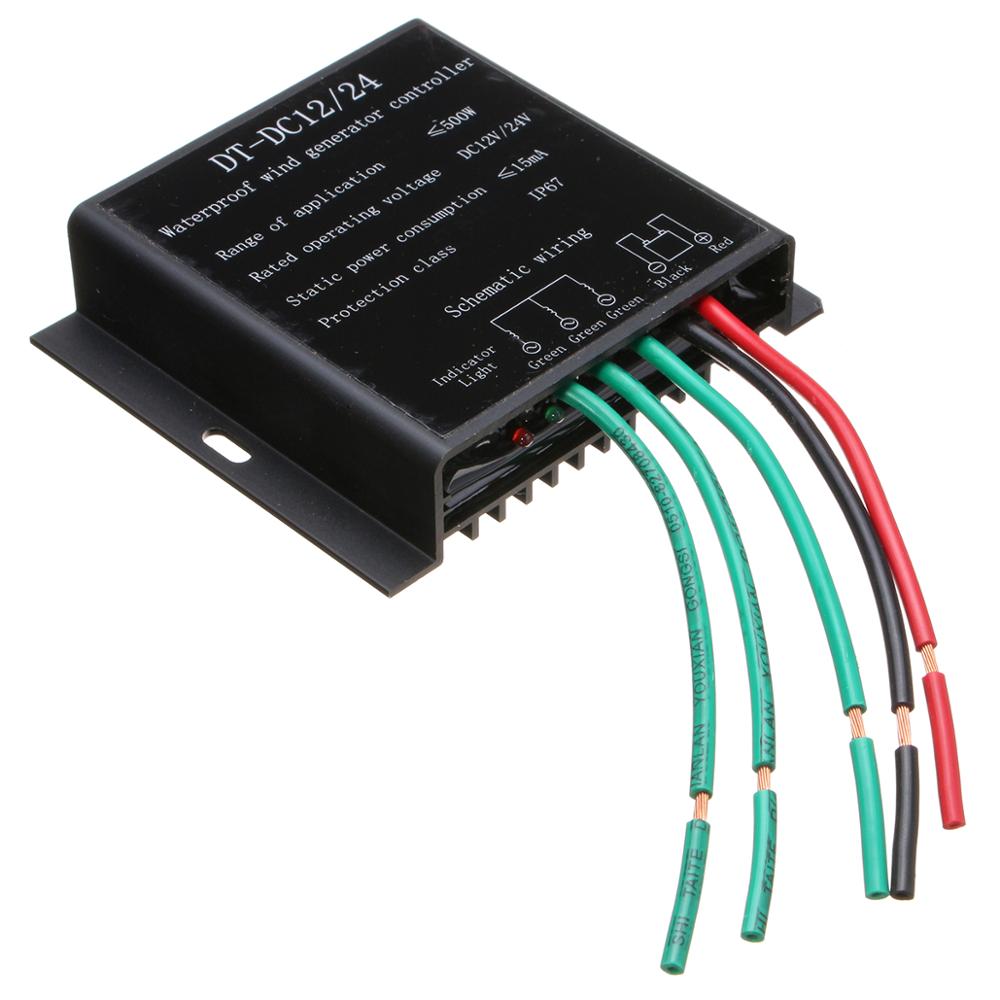 100W-500W DC 12V/24V generador de viento controlador cargador de batería regulador