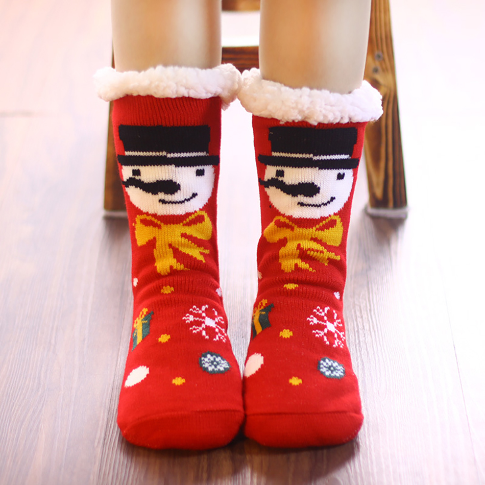 Kids Meisje Kerst Kousen Xmas Party Winter Warme Lange Sokken Kerstman Boom Sneeuwpop Kous Volwassen Accessoires: D