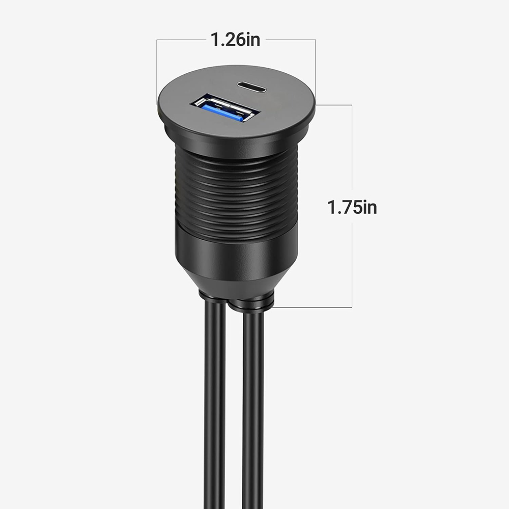 Przedłużacz USB 2.0 A&rodzaj-C USB 3.0 A&rodzaj-C 2.0/3.0/3.1 męnarty na żeńnarty robić montażu na desce rozdzielczej samochodu Wodoodporny kabel podtynkowy robić montażu na panelu