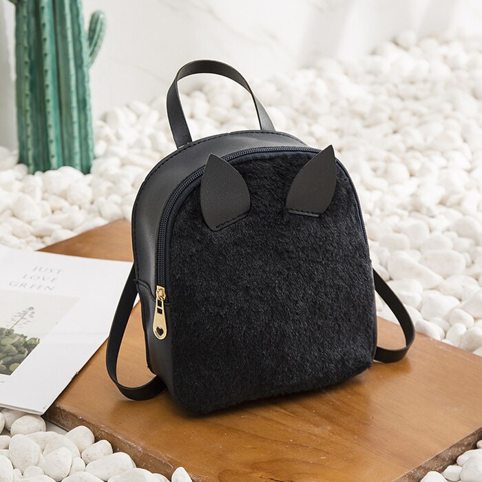 ¡Novedad! mochila escolar rosa de PU para mujer, bonita mochila escolar para niñas, mochila escolar, mochila escolar: black