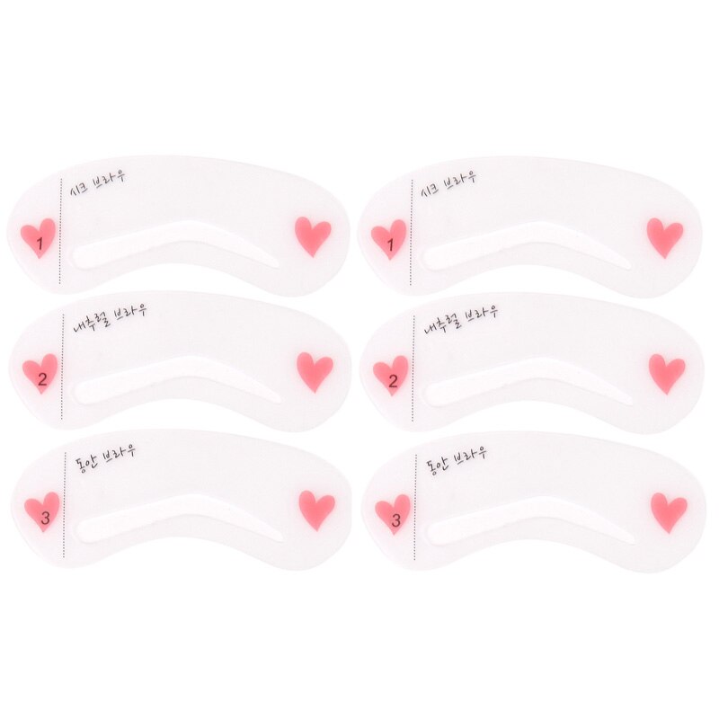 3/6Pcs Herbruikbare Wenkbrauw Stencils Diy Beauty Grooming Wenkbrauw Sjabloon Card Makeup Extra Accessoires Brow Diy Gereedschap: 6pcs