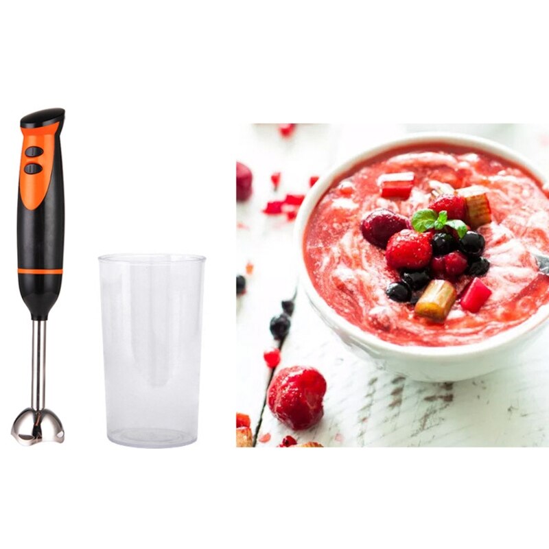 Batidora de mano multifuncional 4 en 1, mezclador de inmersión de 220-240V, 300W, tazón de picar, agitador de vidrio, juego de vaso de batidora