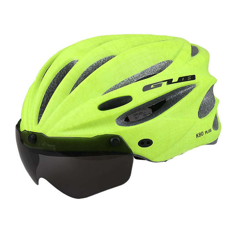 Mtb racefietshelm integraal gevormde fietshelm met vizier, brillenlens, ultralichte, veilige fietshelm voor heren en dames: Rescent