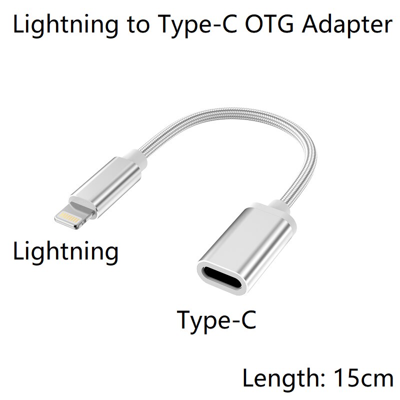 Lightning Male Naar Type-C Vrouwelijke Otg Adapter Voor Iphone 11 Pro Max,Xs Max,Xr, ipad Air, Ipod Ondersteuning USB-C Digitale Hoofdtelefoon Dac: Silver L2C Female