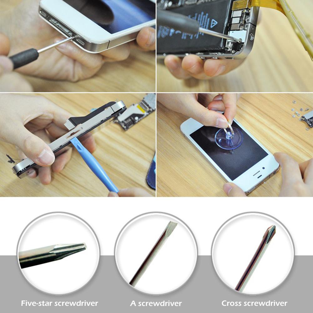 8 em 1 telefones celulares abertura pry ferramenta de reparo ventosa kits chaves de fenda para iphone4 4S 5 5S/6/7/8/x/11/12