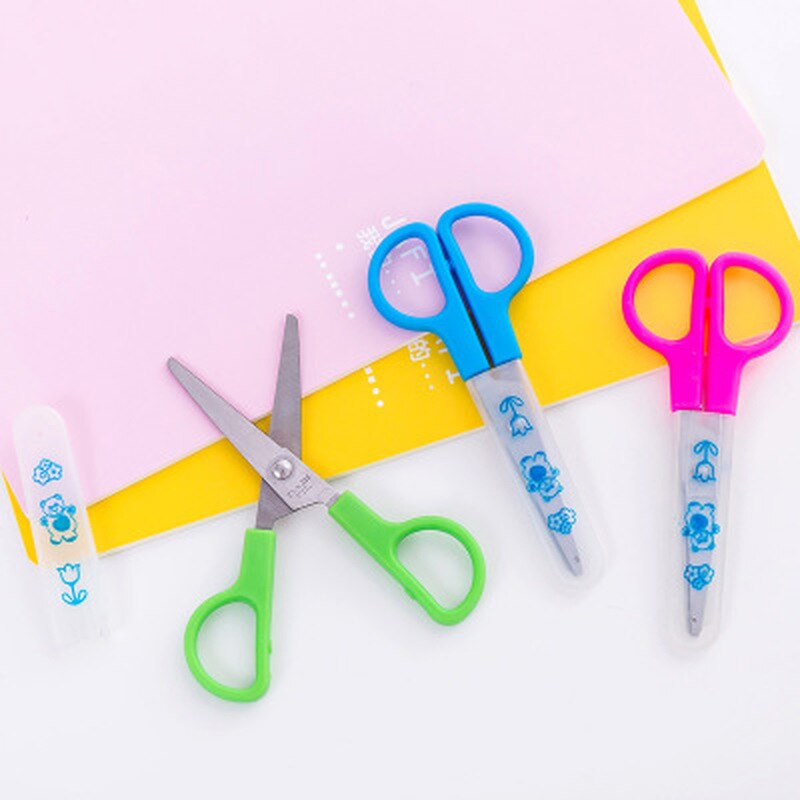 1PCS Mini Scissors Kawaii Stationery Crafts Kids DIY Plastic Scissors Student Child Craft Supplies Cute Kindergarten Supplies