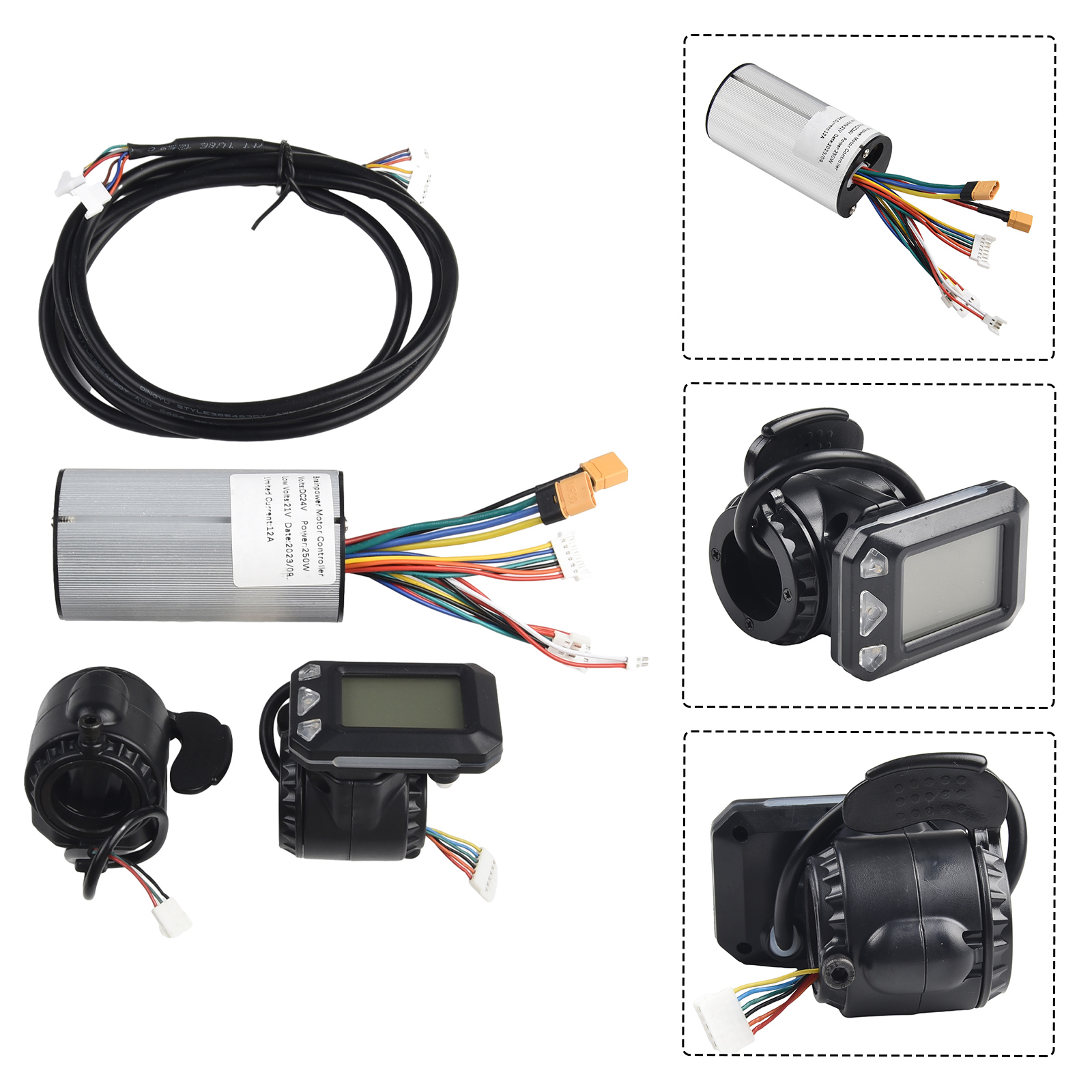 Upgraded Electric Scooter Controller Kit LCD Monitor EABS Brake 24V/36V 250W Aluminum Alloy Control System Folding Scooters Part
