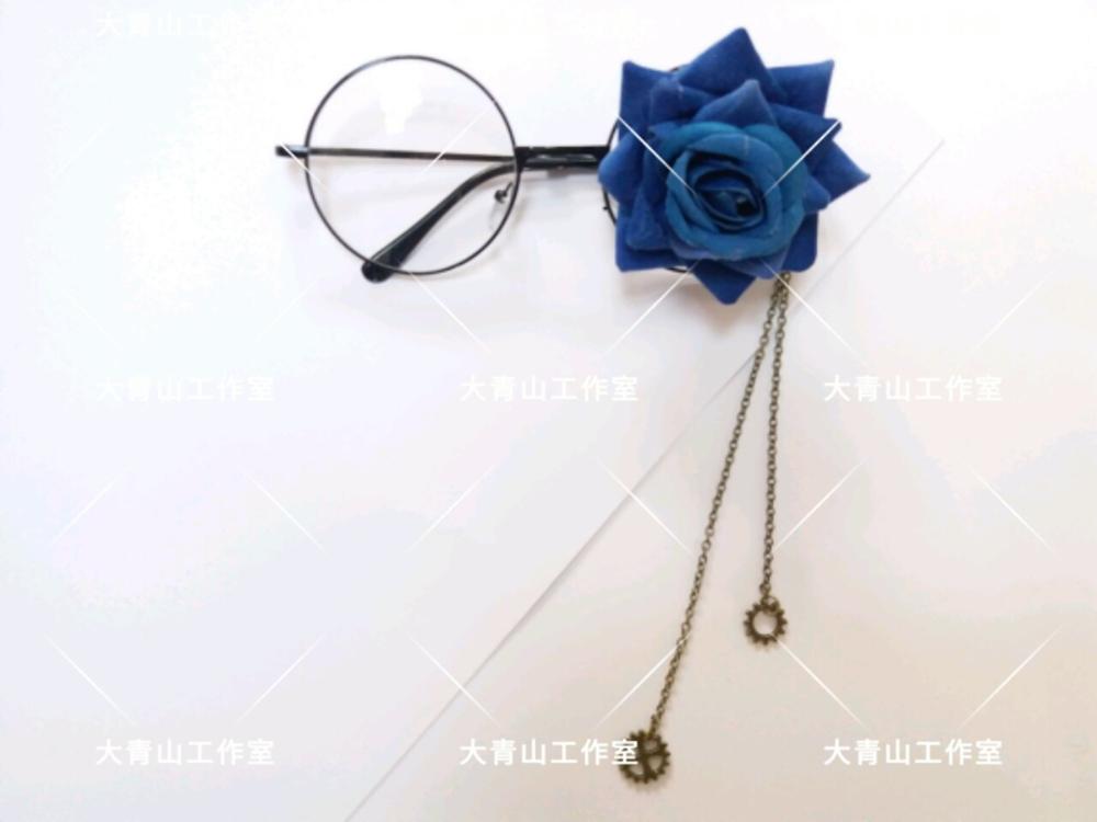 Steampunk brillen De voormalige is de wind diablo rose retro Gradiënt Spiegel Lens Bril Vintage Zonnebril props: Deep Blue