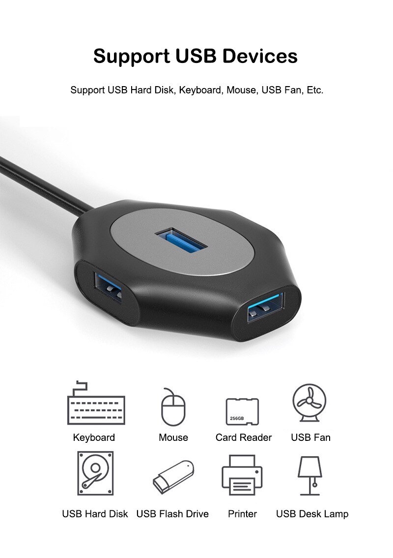 KU08 5 IN 1 USB3.0 Phone Docking Station Type-c Hub 60W PD Charging For SamSung Huawei Xiaomi Multi-Port USB Hub Docking Station