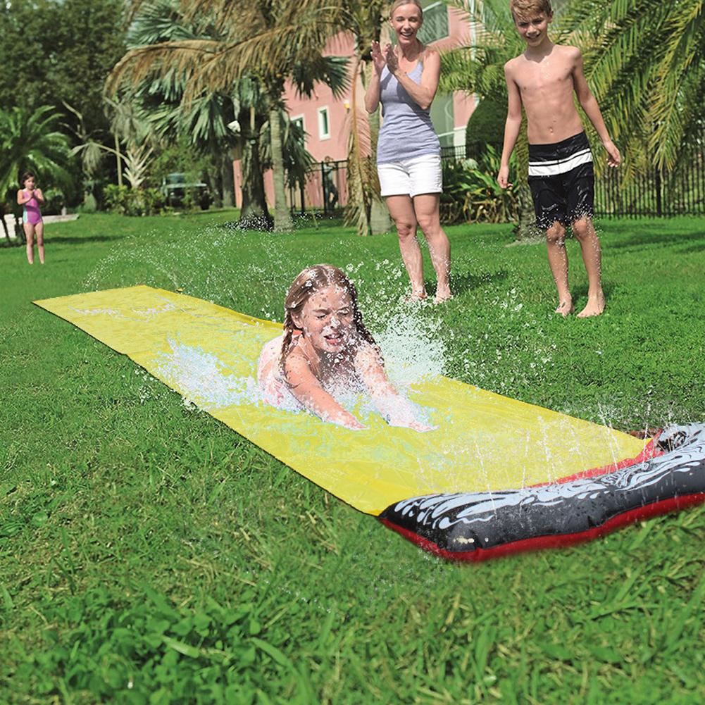 Summer Lawn Water Slide PVC Outdoor Backyard Single Surf Water Slide Spray Fun Water Games Wave Rider Toys For Children toboggan