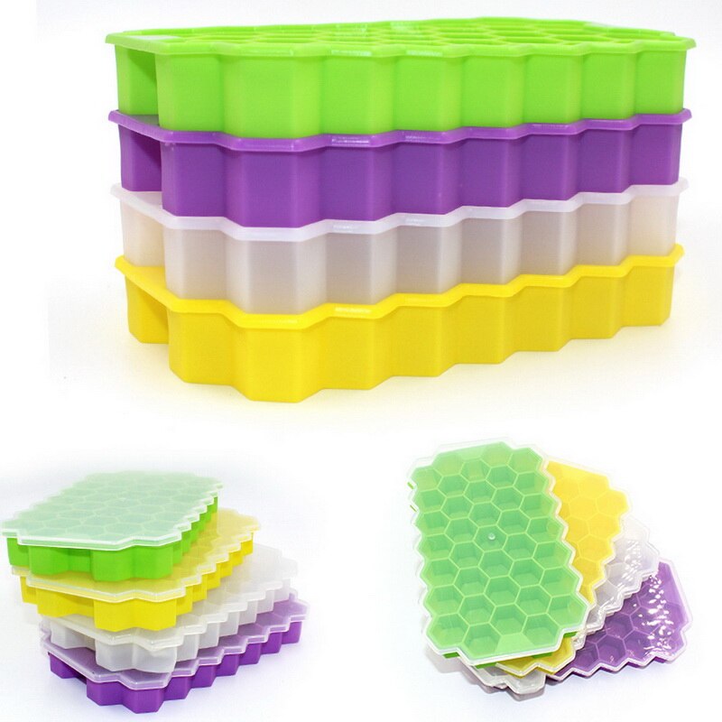 37 Cavity Ice Cube Tray Honeycomb Ice Cube Mold Food Grade Flexible Silicone Ice Molds for Whiskey Cocktail