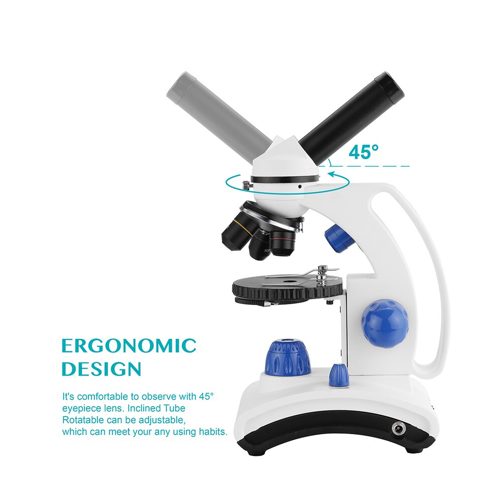 AOMEKIE Biological Microscope 64-640X Compound Monocular Microscopes with Slides Dual Led for Kids Students