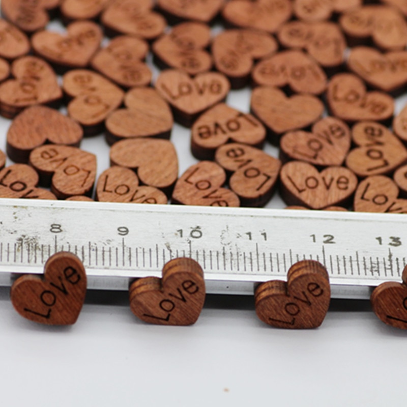 100 stuks houten knutselwerkjes in de vorm van een liefdeshart voor op een bruiloft, op een tafel, voor thuis, als decoratie voor een verjaardag, als bedankje voor een feestje of als plakboek 62071: 2pd-62071