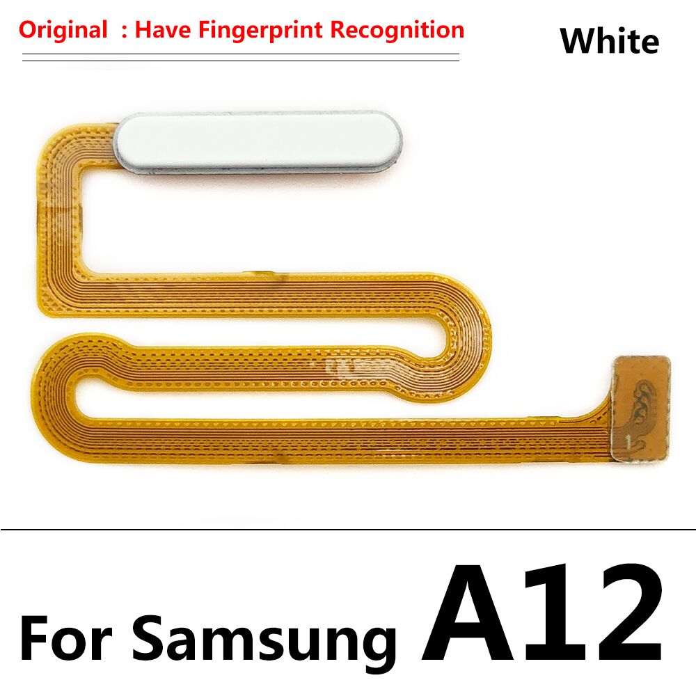 Home Button Return Key Voor Samsung Galaxy A12 A125 A125F Vingerafdruk Sensor Flex Kabel Met Power On Off Flex kabel: A12 White Original