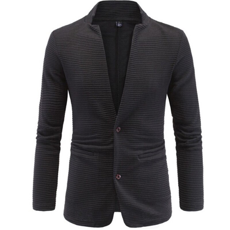 Men's dress casual men's suits knitted fabric. Personality stitching jacket. Size: M-5XL: M