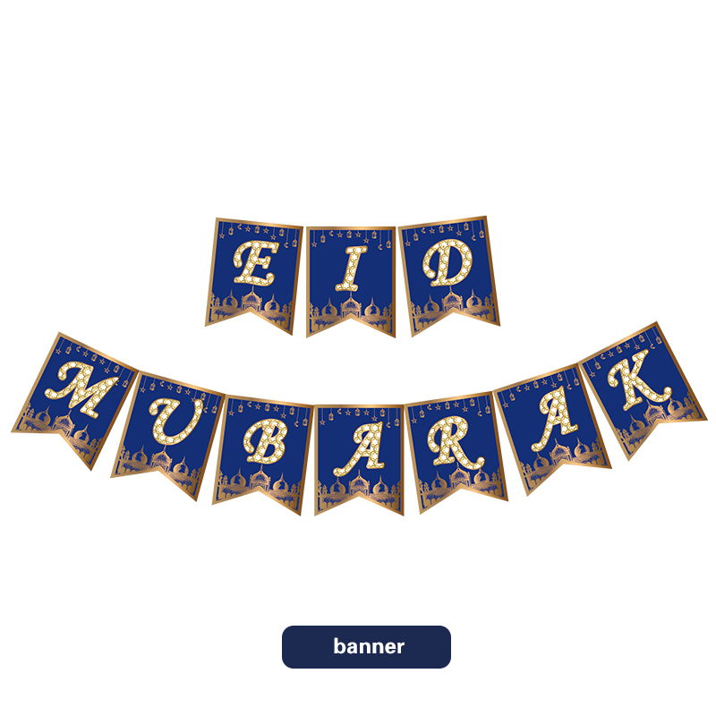Guirxiété de banderoles Eid Mubarak, banderoles en papier avec lettres, décoration pour Ramadan Kareem, fournitures de fête musulmane islamique, , 2024: vert clair