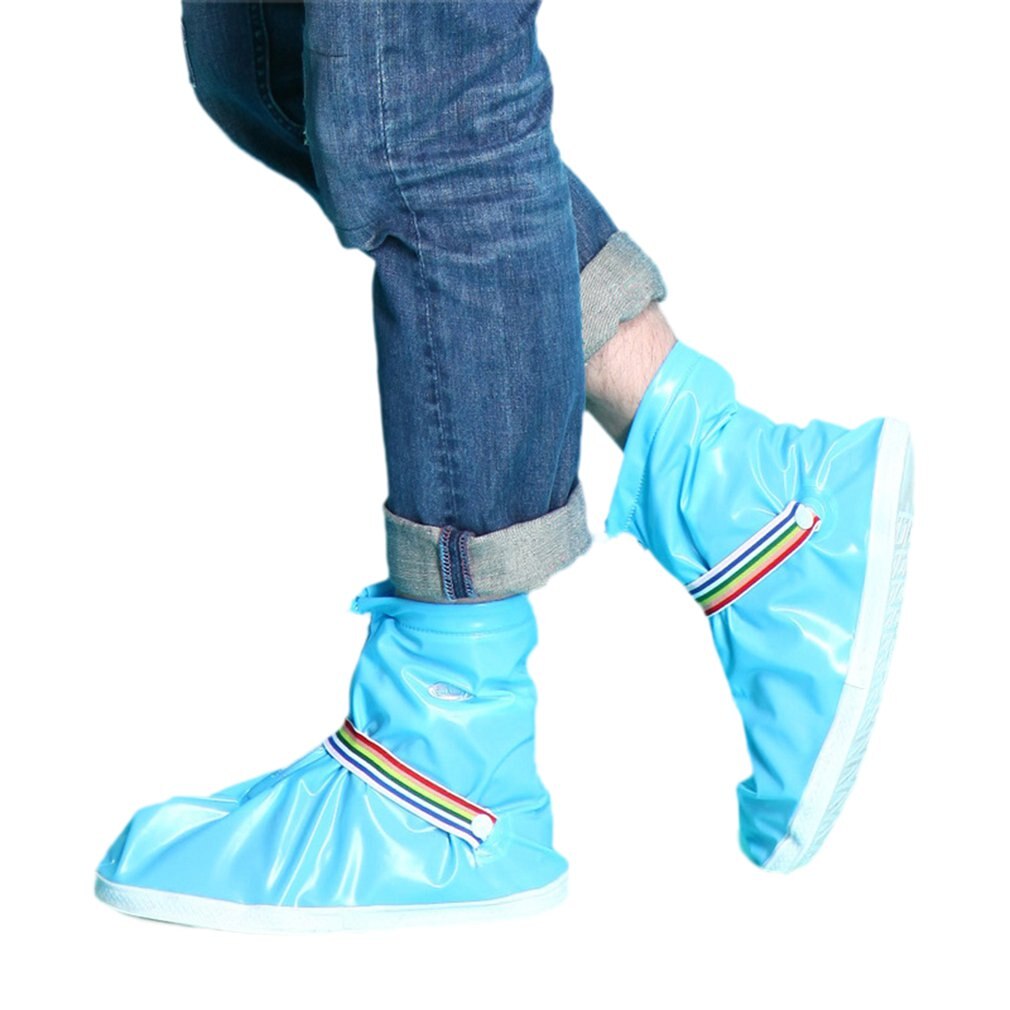 Funda de zapatos reutilizable a prueba de lluvia, gruesa, resistente al desgaste, impermeable, con cremallera, antideslizante: XXXL