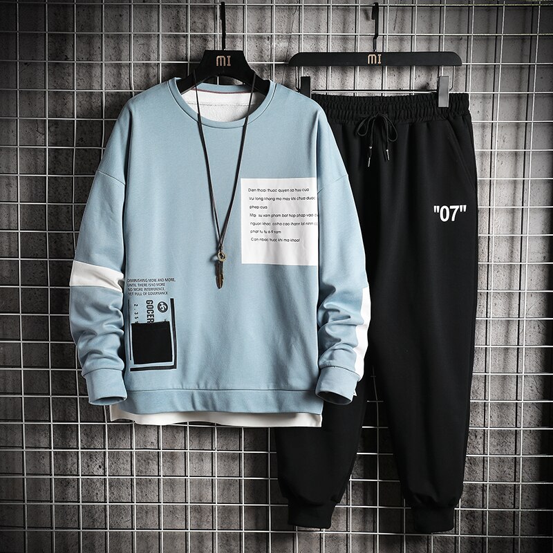 Singleroad miesten urheiluasut verryttelypuku miesten hip hop streetwear collegepaidat verkkarit huppari lenkkeilyhousut setit urheilupuvut
