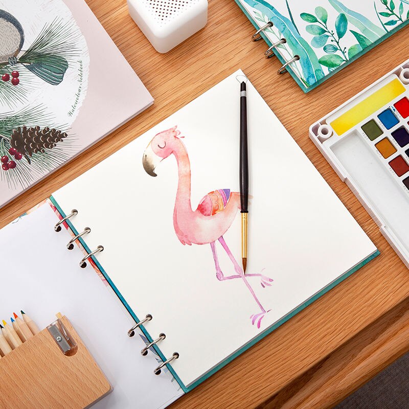 Spiral Notebook for watercolor painting sketchbook 40pages blank paper 300GSM Loose leaf Diary Office School supplies Stationery