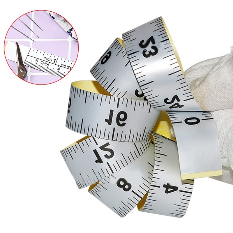 Adhesive Tape Measure Ruler Adhesive Measuring Tapes with Sticky Back Adhesive Back Ruler Stick On Tape Measure
