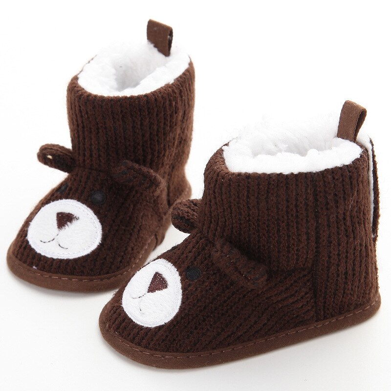 Nette Winter Kleinkinder Stiefel Baby Mädchen Jungen warme Stiefel lässig Turnschuhe Nicht-Unterhose Weiche Sohlen gehen schnee Schuhe: Braun / 13-18 Monate