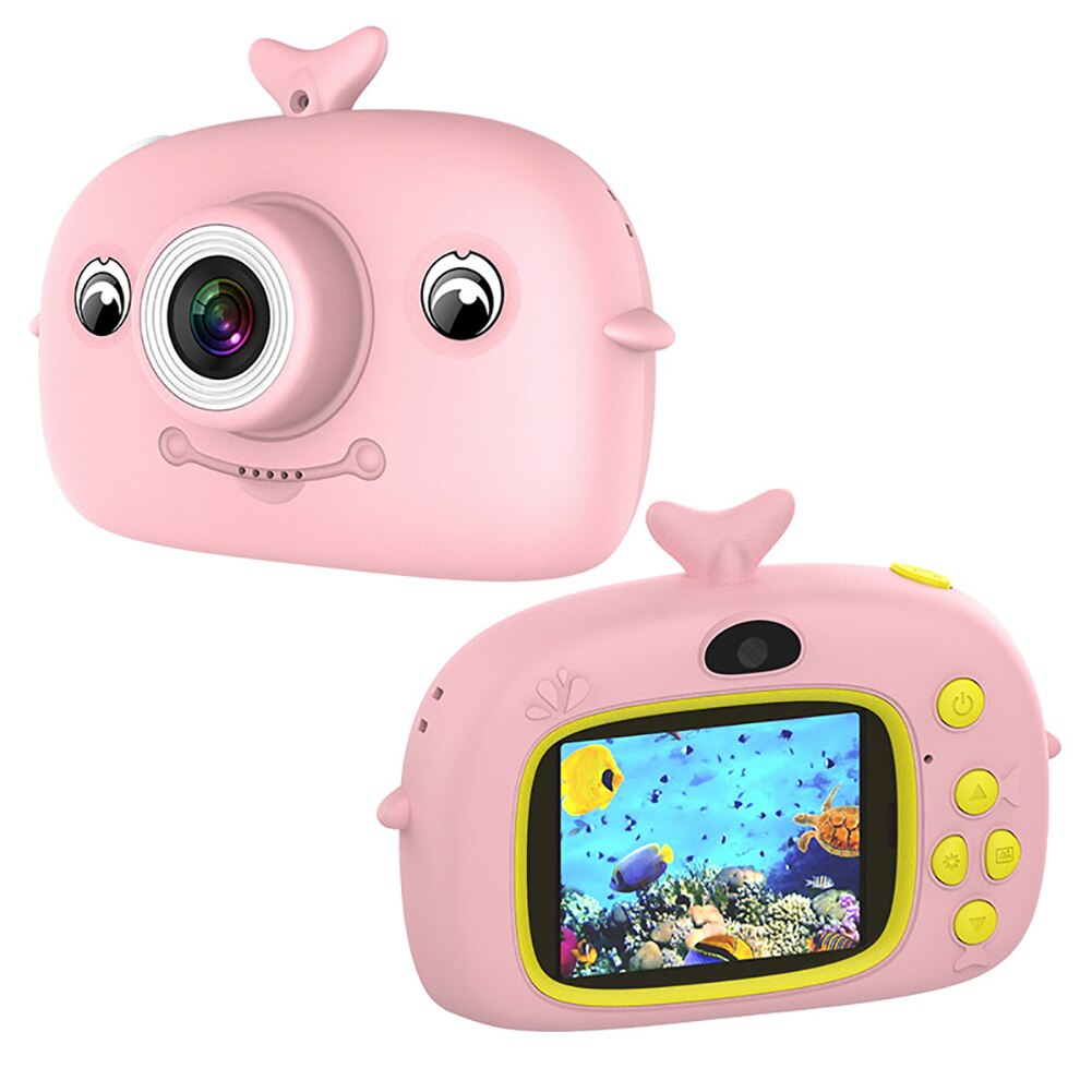 Oplaadbare Kinderen Camera Cartoon Speelgoed Camera Dubbele Camera Full High-Definition Draagbare Digitale Grote Scherm Foto Display: Pink