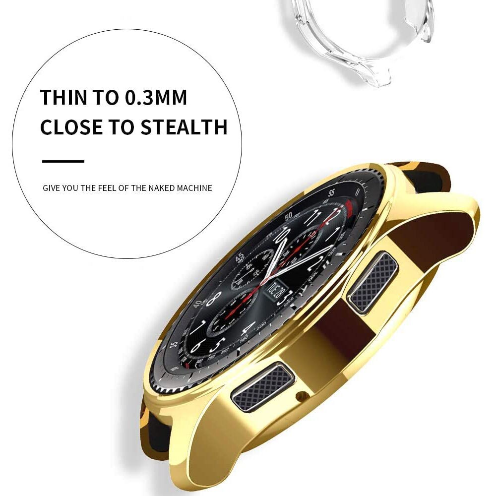 Case for Samsung Galaxy Watch 46mm Cases & Gear S3 Frontier Soft TPU Smart Shockproof Case Cover Bumper Protector Frame Plated