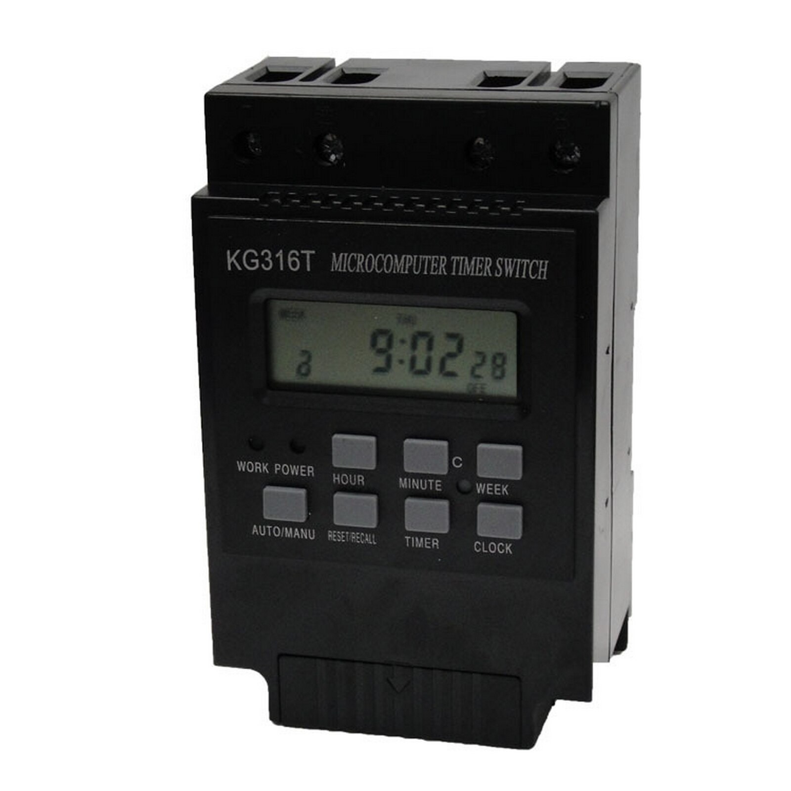 25A 220V Programmable Digital Time Switch Timer Relay Controller Microcomputer Time Control Switch Water Pump Industrial Timer: black