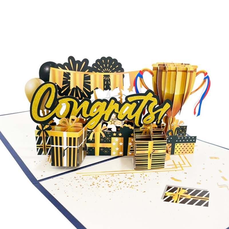 3D Happy Graduation Pop up Card Blessing Message Greeting Cards for High School College Students Graduate Congratulations