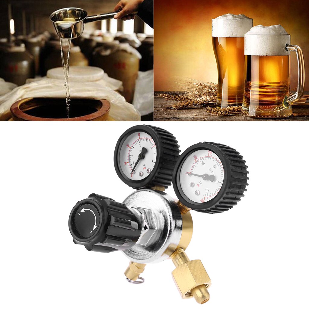 CO2 Regulator Keg Beer Regulator with Pressure Relief Valve for Gas 0-3000PSI (Dual Gauge) Carbon Dioxide Reducer