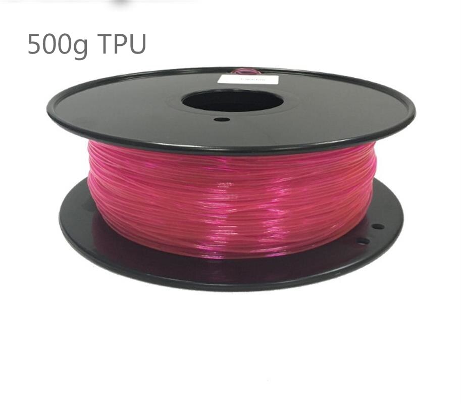 0.5KG TPU 3D Printer filament 1.75mm 500g Flex Soft Elastomer Rubber Material for 3D Printer Consumables: trans-pink