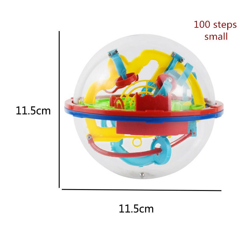 100 Stappen 3D puzzel Bal Kinderen Uitdaging obstakel spel Labyrint bal Puzzel Balans training Klaring game: 100 steps small