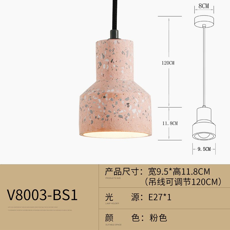 Nordic Terrazzo Cement Beton Hanglampen Moderne Led E27 Restaurant Bar Woonkamer Slaapkamer Keuken Industriële Lamp