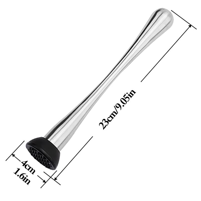 2pcs Portable Crushed Ice Stainless Steel Kitchen Supply Bar Supplies With Grooved Tools Cocktail Muddler Barware Pestle