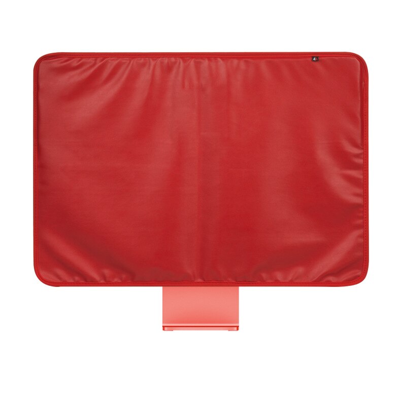 PU Leather Dustproof Cover for 24 Inch IMac Display Dust Protection Cover PU Back Pocket for Apple Computer Sleeve Case: Red