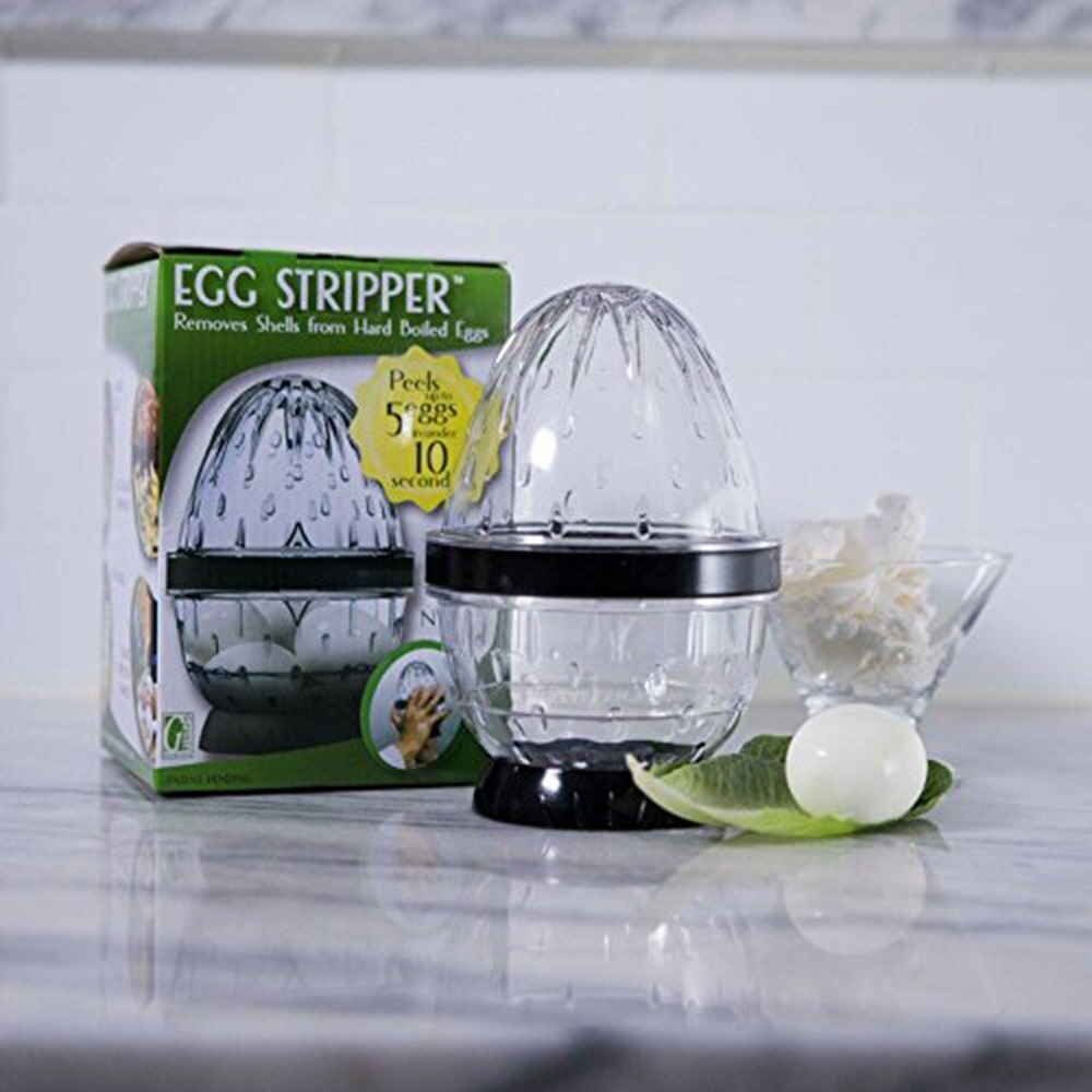 Egg Stripper Peeler 5 Hard Boiled Eggs in 10 Seconds Boiled Shake and Peel Kitchen Tool