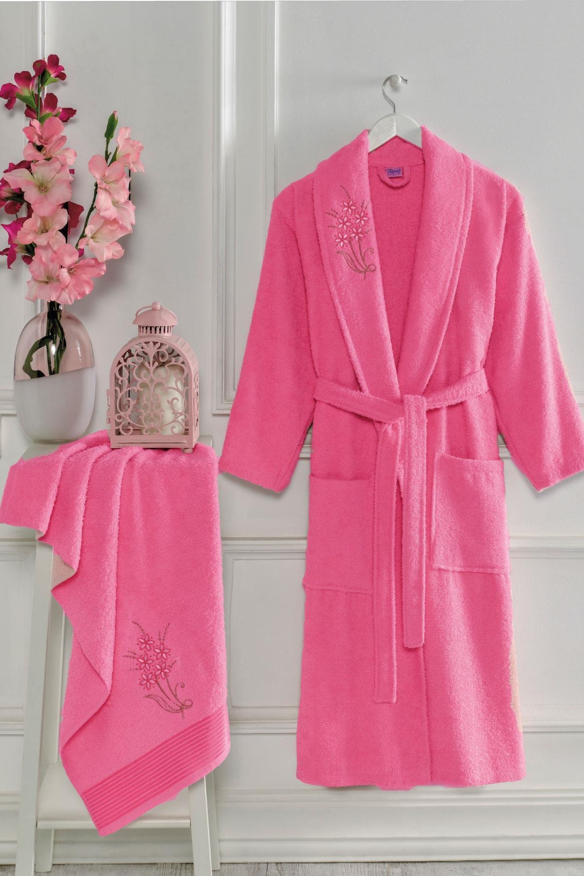 100% Katoen Badjas En Handdoek Set Lange Dikke Badstof Voor Vrouw Bad Zachte Ontspannen Dressing Gown Bruidsmeisje Gewaden Absorberende Dressing Winter Herfst Gekleurde Maat S / M Badjas Plus Vrouwen Kamerjas Bruidsmei