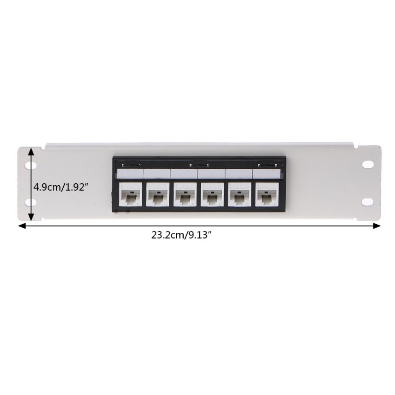 Networking Tools RJ45 CAT6 6 Ports Patch Panel Frame With RJ45 Keyston Module Jack Connector
