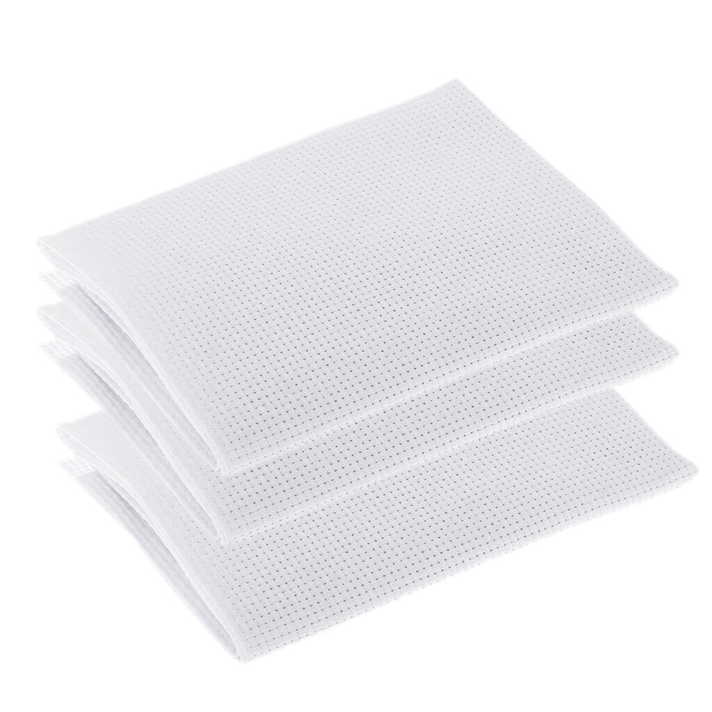 3 Pieces Classic Reserve Aida Cloth Cross Stitch Cloth, White, 14 Count , 17.3 x 11.6 inch