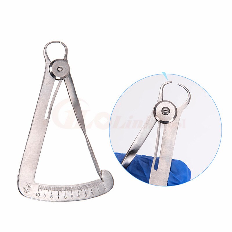 Calibrador Dental, herramientas de dentista, calibrador Dental para Metal/cera, herramienta de medición de laboratorio Dental, Calibre Vernier de 0-10mm