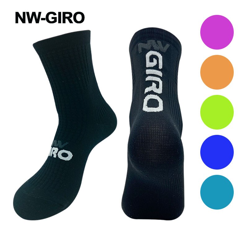 NW-GIRO 2022 Cycling Socks Man Bike Running Mtb Men&#39;s Bicycle Compression Knee-high Funny White Blace Black Green