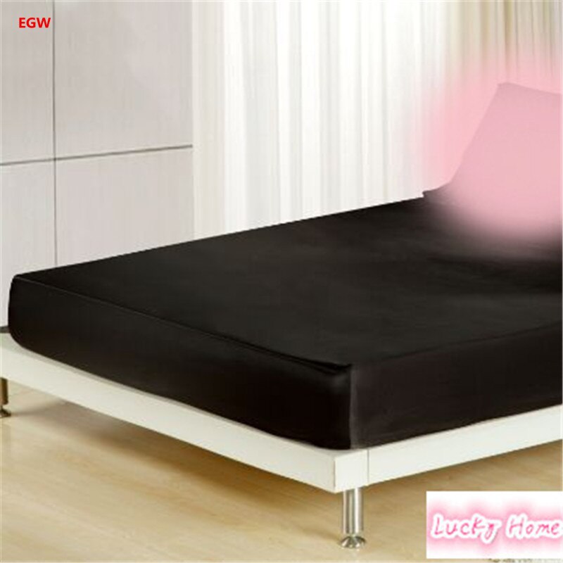 150*200*25 cm diepe zijde matrashoes artifical zijde hoeslaken elastische rubber bed cover zomer kussen cover beddengoed thuis: black