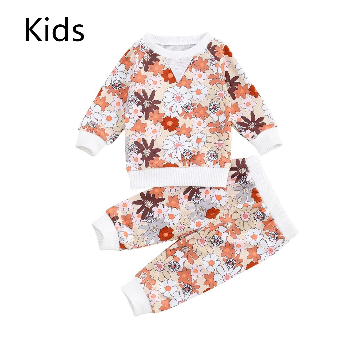 Søster matchende tøj nyfødte babypiger lange ærmer flæse toppe + blomsterbukser børn sweatshirts tøj sæt efterår tøj