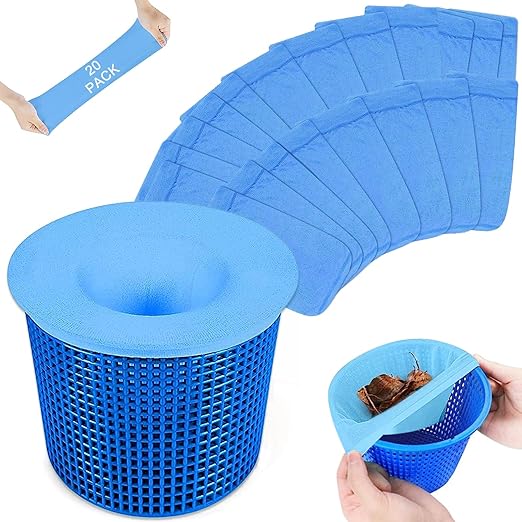 10/20/30/50 stück poolskimmer-socken, skimmerfilternetz, wiederverwendbare, strapazierfähige, elastische nylonsocken, schwimmbadzubehör: Blau