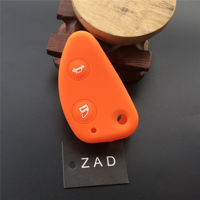 Zad capa protetora de chave de silicone, capa de borracha para alfa romeo 147 156 166 gt jtd ts dobrável, 3 botões chave remota: Laranja