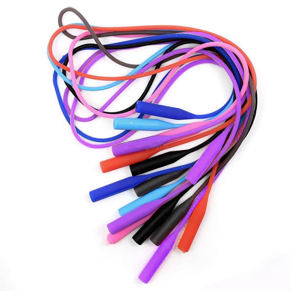 53cm couleur bonbon élastique Silicone lunettes sangle lunettes de soleil chaîne sport anti-dérapant cordon support cou lunettes chaîne lanière